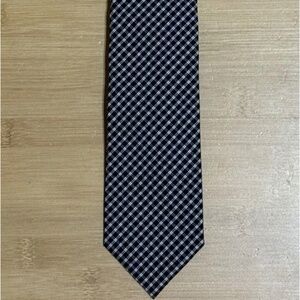 J Crew Black White Gingham Pattern The Narrow Tie 100% Cotton